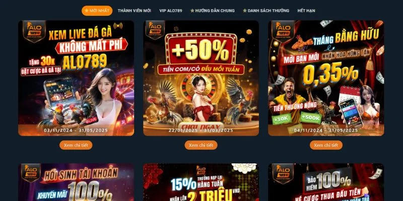 ALO789 - Nhà Cái ALO789.COM Đá Gà Thomo Uy Tín Châu Á 5 Tổng hợp các khuyến mãi nổi bật hiện hành tại Alo789